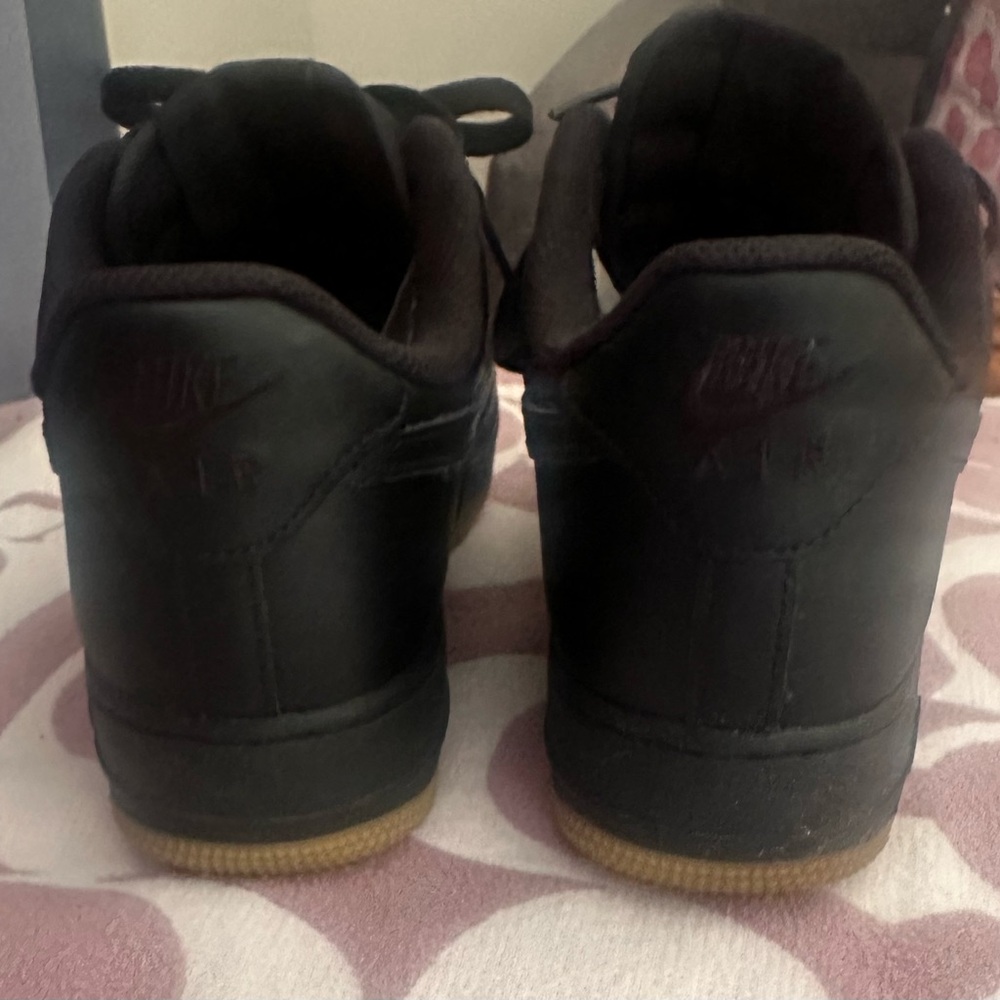 Nike Black and Gum Sole Air Force One Sneakers - Picture 9 of 10